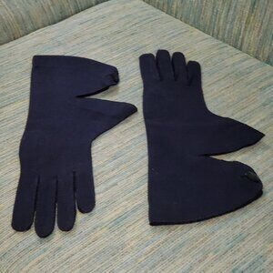 VINTAGE GAUNTLET STYLE GLOVES IN DARK BLUE